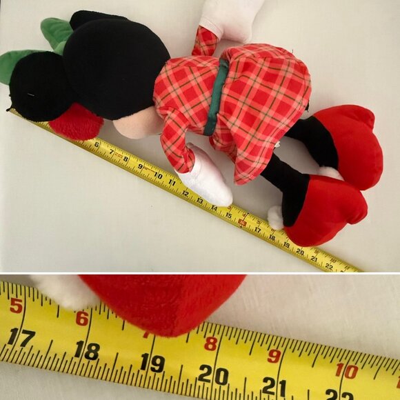 Disney Minnie Mouse Holiday Plush 20 Inch Red Plaid Dress Green Bow 2020 Edition - Picture 6 of 14